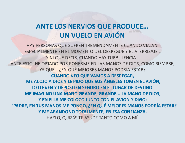 Ante los nervios que produce... Un vuelo en avíon Febrero 6 de 2012